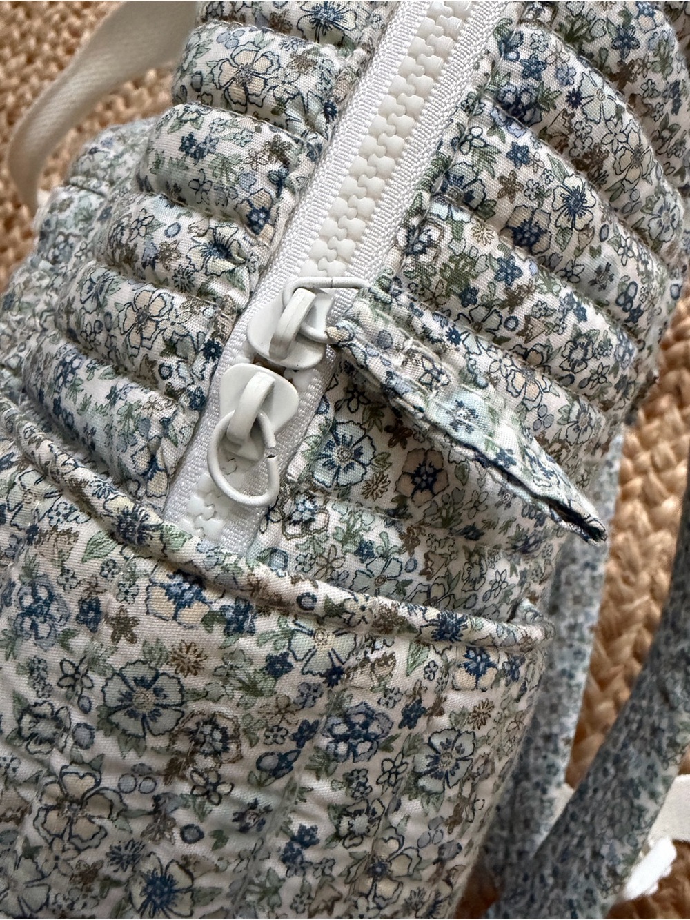 Minnow Floral Quilted Kids Backpack in Light Blue - Picture 4 of 5